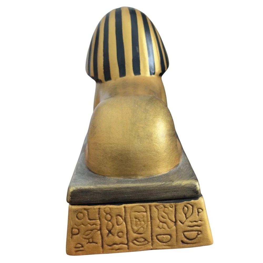 Ceramic Egyptian Sphinx Figurine Trinket Jewelry Storage Box Statue